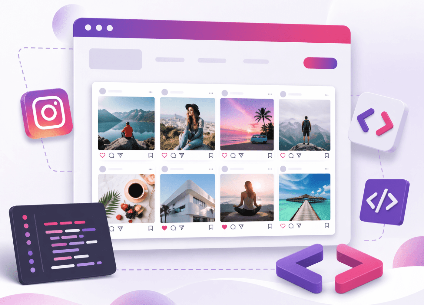 instagram widget for HTML