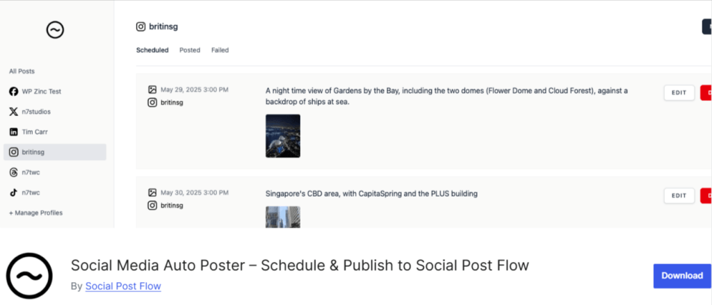 Social media auto poster