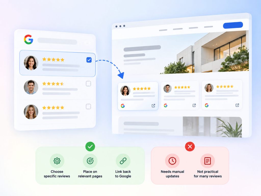 Add individual Google reviews manually