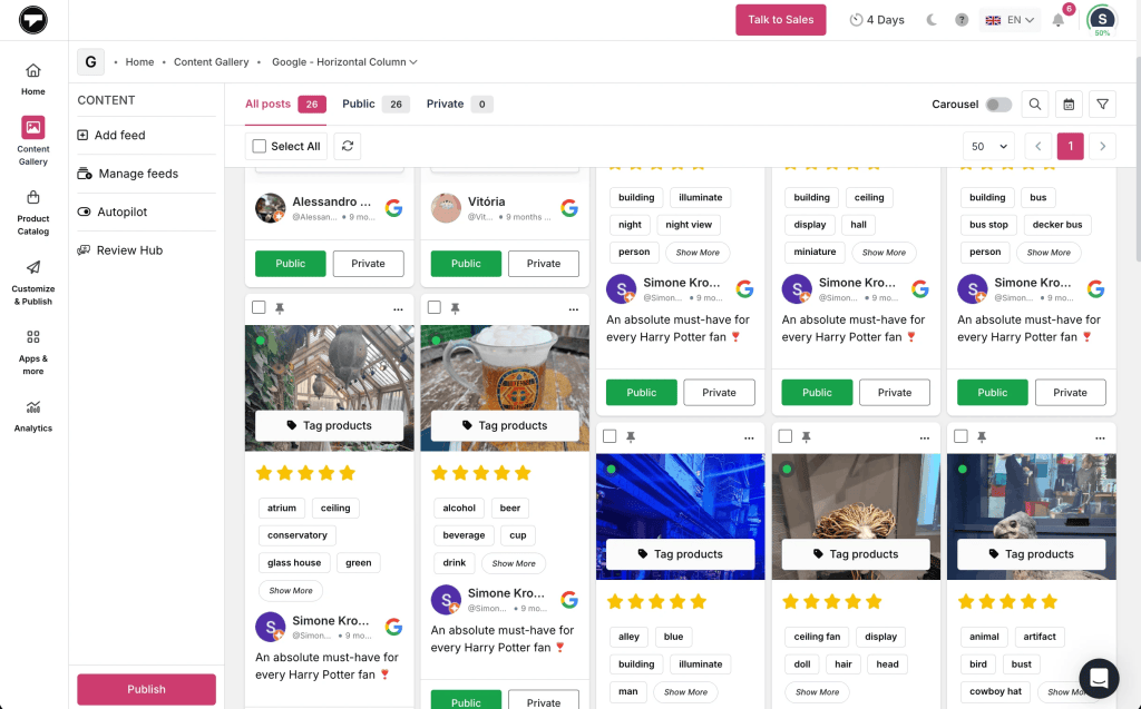 Moderate the reviews